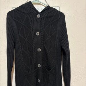 Black Button-Up Women's Cardigan